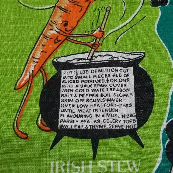 Vintage Irish Recipes Linen Tea Towel – A Nostalgic Kitchen Treasure - Picture 7 of 15